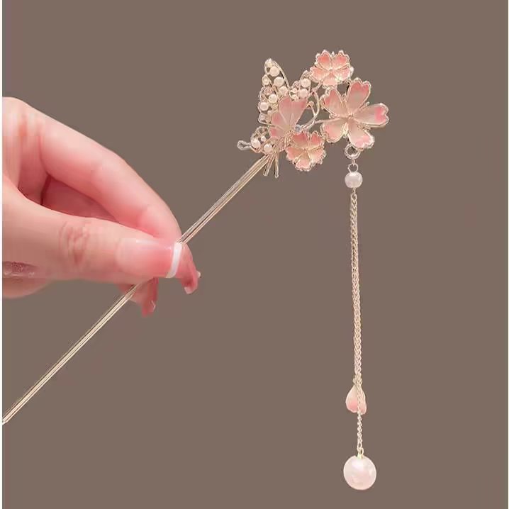 Hanbok Hair Pin - กิ๊บติดผมซากุระที่ให้ความรู้สึกหรูหรา, กิ๊บติดผมฮั่นฝู, กิ๊บติดผมพู่ห้อย, กิ๊บติดผมกี่เพ้า, น่ารักและใช้งานได้หลากหลาย