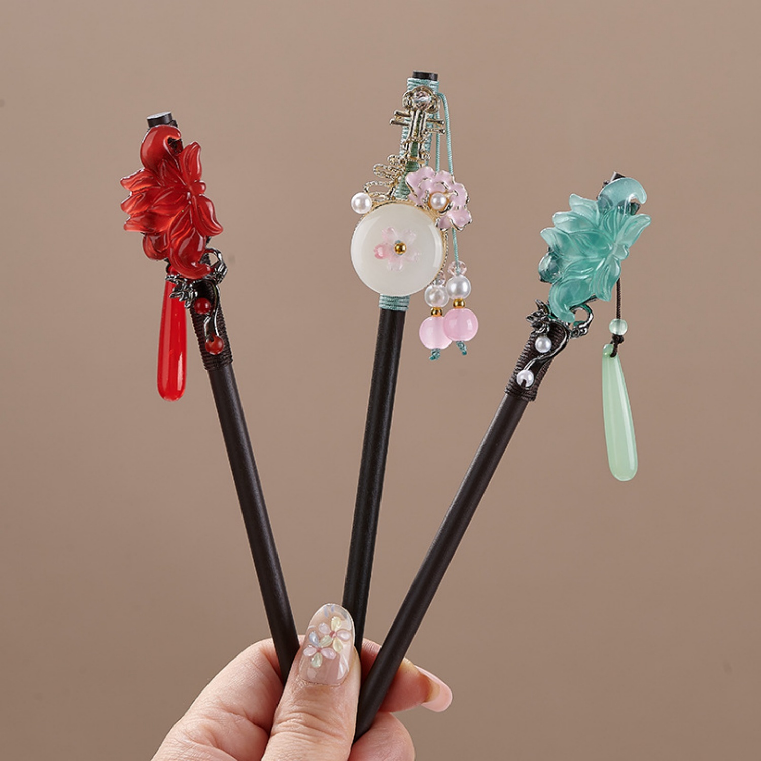 กิ๊บติดผมลายดอกไม้สไตล์วินเทจส - Hanbok Hair Pin บทวิจารณ์และราคา