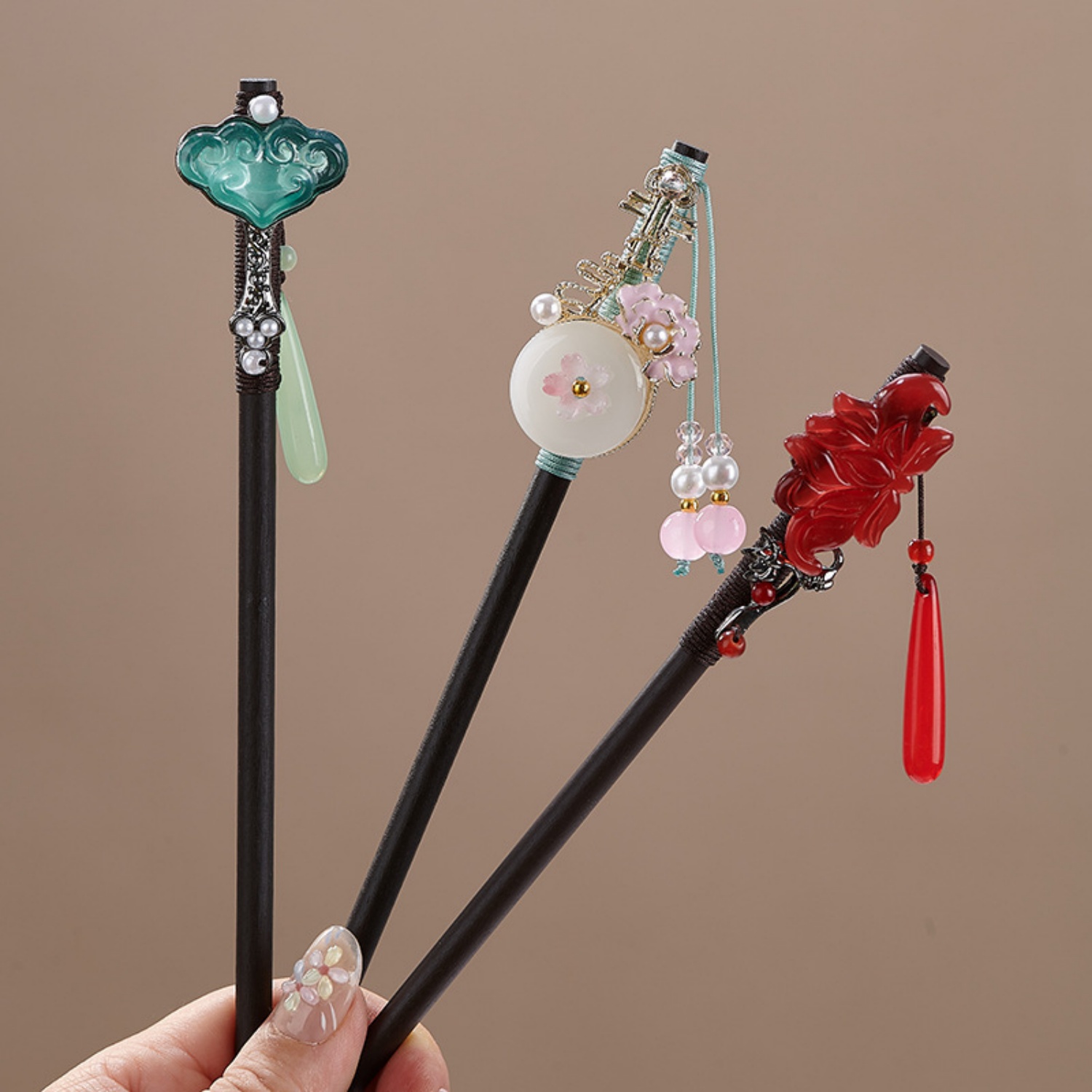 กิ๊บติดผมลายดอกไม้สไตล์วินเทจส - Hanbok Hair Pin บทวิจารณ์และราคา