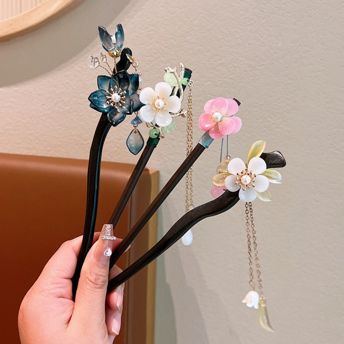 ประณีตดอกไม้พู่ไม้ Hairpin Ret - Hanbok Hair Pin บทวิจารณ์และราคา