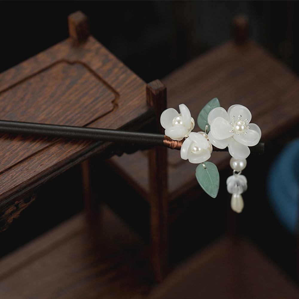 Retro ดอกไม้ Hairpin ไข่มุกไม้ - Hanbok Hair Pin บทวิจารณ์และราคา