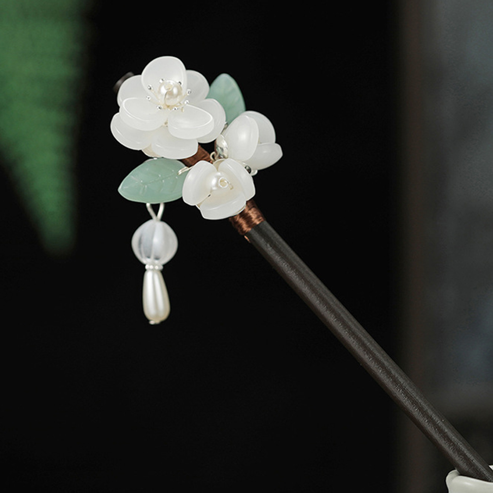 Retro ดอกไม้ Hairpin ไข่มุกไม้ - Hanbok Hair Pin บทวิจารณ์และราคา